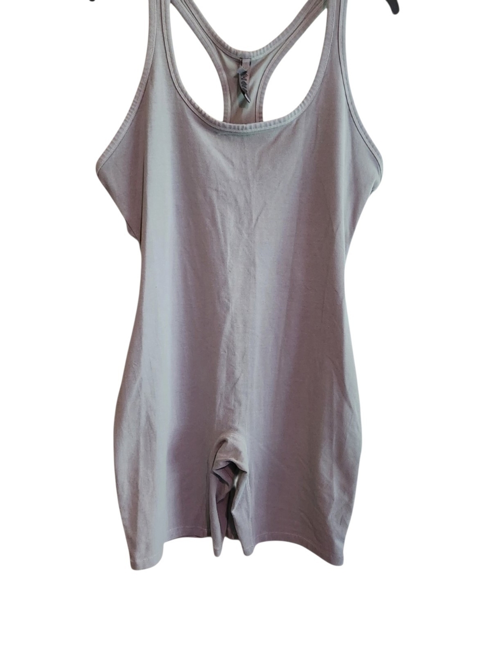 SKIMS Light Gray Racerback Mid Thigh Tank Romper